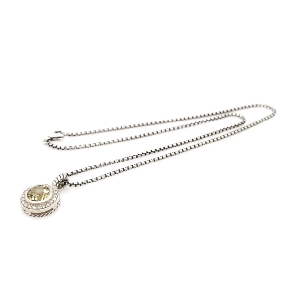 DAVID YURMAN Sterling Silver Lemon Citrine And Diamond Cerise Pendant - Picture 9 of 11